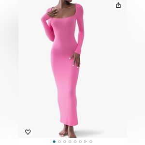 Bubblegum long sleeve long dress